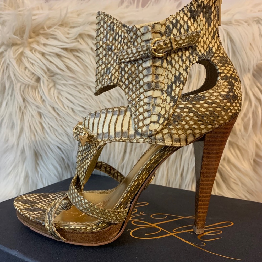 Chrissy Snakeskin Bebe sandal
